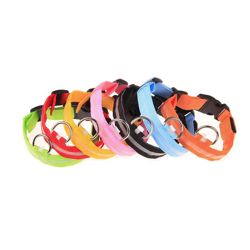 Nylon LED Nacht Sicherheit blinkende Glow In The Dark Hundeleine Hunde leuchtende fluoreszierende Haustier Hundehalsband